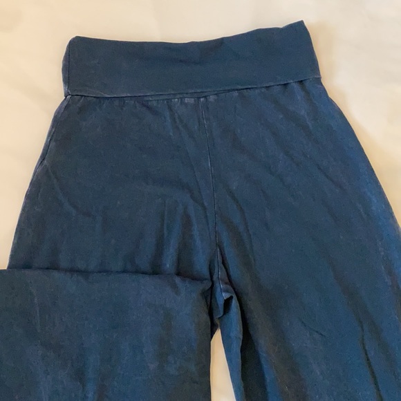 SOLD OUT Blue Gray Mineral Wash Wide Leg High Waist Palazzo Boho Casual Pull On - Picture 7 of 9